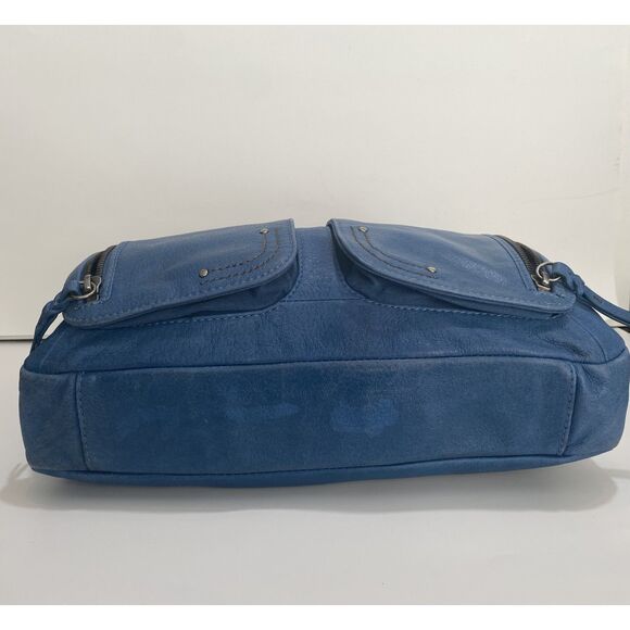 The Sac Blue Denim Colored Crossbody Hobo Bag - Picture 5 of 9